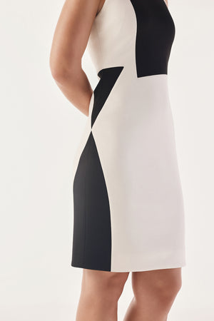 Geometric Block Scuba Dress