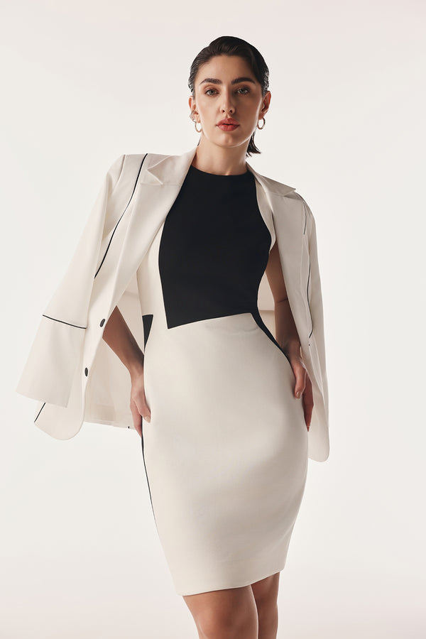 Geometric Block Scuba Dress