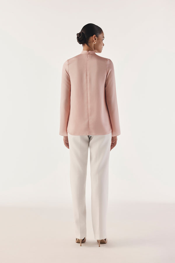 Sculpted Drape Collar Top