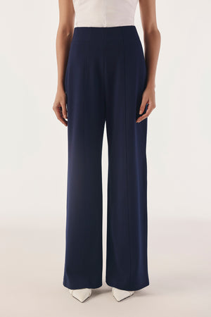 Paneled Wide-Leg Contour Trousers
