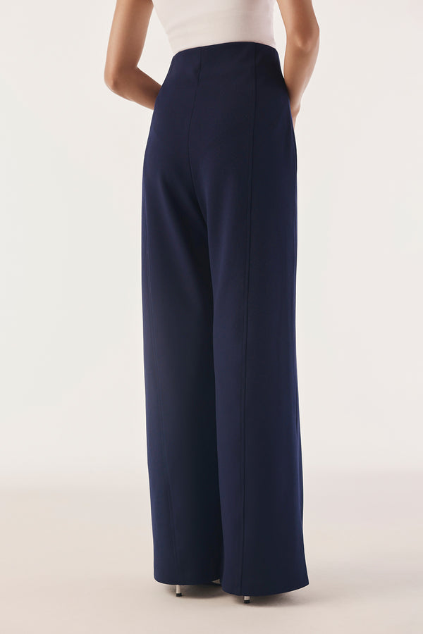 Paneled Wide-Leg Contour Trousers