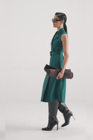 Redefined Belted Trench Dress