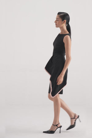 Cascade Draped Contour Dress