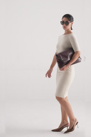 Contrast Belted Bodycon Dress