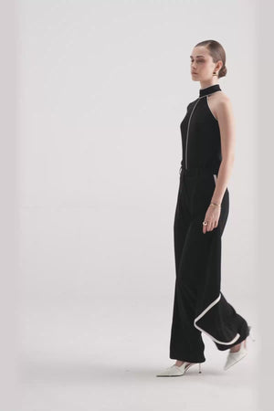Contrast Asymmetrical One Sleeve Top